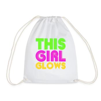 This Girl Glows Party 80er vintage farbenfrohes - Turnbeutel - Weiß - Vorne