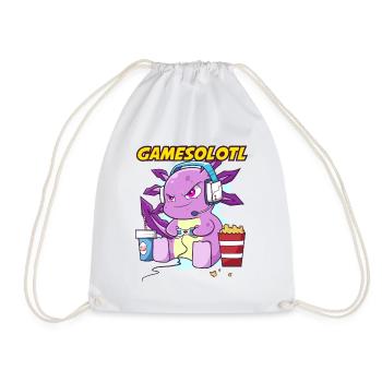 Gamesolotl Axolotl as Gamer with Headset Anime - Drawstring Bag - white - Front