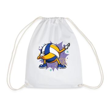 Kids Dabbing Volleyball Player Beach Volleyball - Drawstring Bag - white - Front