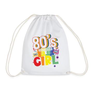 Women 80s girl 80s Themes Party Vintage 1980s - Drawstring Bag - white - Front