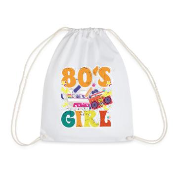 Women 80s girl 80s Themes Party Vintage 1980s - Drawstring Bag - white - Front
