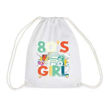Women 80s girl 80s Themes Party Vintage 1980s - Drawstring Bag - white - Front