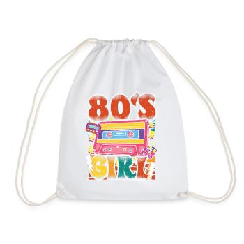 Women 80s girl 80s Themes Party Vintage 1980s - Drawstring Bag - white - Front