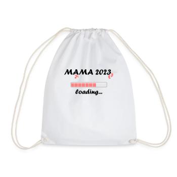 Mom 2023 Loading Pregnancy Announcement Baby - Drawstring Bag - white - Front