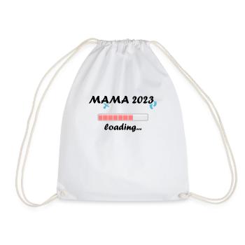 Mom 2023 Loading Pregnancy Announcement Baby - Drawstring Bag - white - Front
