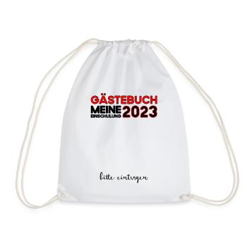 Gästebuch Einschulung 2023 Bitte Eintragen Schule - Turnbeutel - Weiß - Vorne