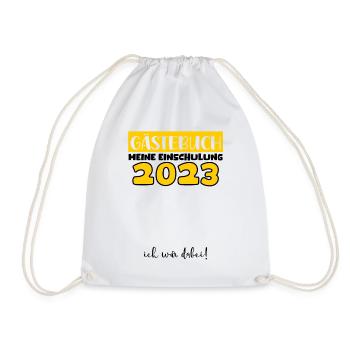 Gästebuch Einschulung 2023 Bitte Eintragen Schule - Turnbeutel - Weiß - Vorne