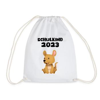 Schulkind 2023 Känguru Einschulung Erstklässler - Turnbeutel - Weiß - Vorne