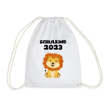 Schulkind 2023 Löwe Deko Einschulung Erstklässler - Turnbeutel - Weiß - Vorne