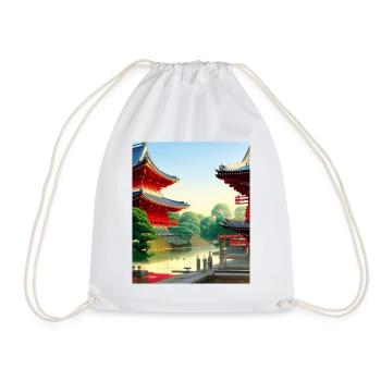 Haruno Illustration du temple japonais Japon - Sac de sport léger - blanc - Devant