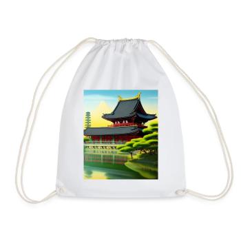 Haruno Illustration du temple japonais Japon - Sac de sport léger - blanc - Devant