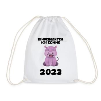 Kindergarten 2023 Ich Komme Mädchen Jungen Kita - Turnbeutel - Weiß - Vorne