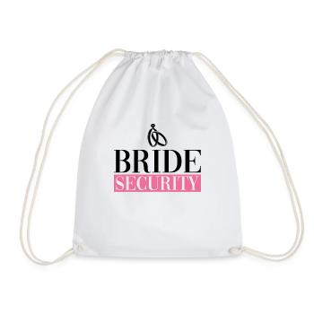 Bride Security - Bride Bachelorette Party JGA - Drawstring Bag - white - Front