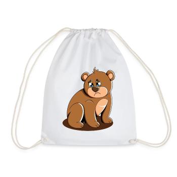 Cute Bear Cuddly Toy Hug Stuffed Animal Love - Drawstring Bag - white - Front