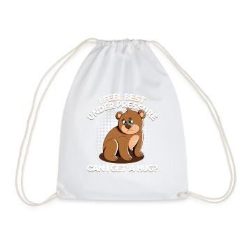 Cute Bear Cuddly Toy Hug Stuffed Animal Love - Drawstring Bag - white - Front