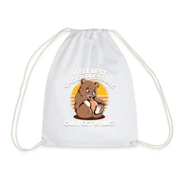 Cute Bear Cuddly Toy Hug Stuffed Animal Love - Drawstring Bag - white - Front