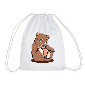 Cute Bear Cuddly Toy Hug Stuffed Animal Love - Drawstring Bag - white - Front