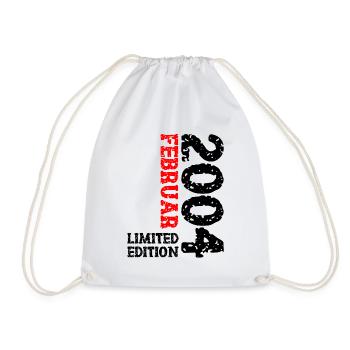 2004 Februar Limited Edition Geburtstag Mann Frau - Turnbeutel - Weiß - Vorne
