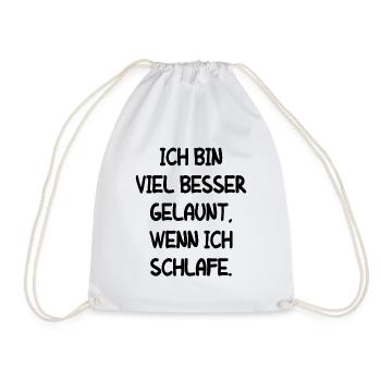 Müde Faul Job Schlafen Fertig Mitarbeiter Geschenk - Turnbeutel - Weiß - Vorne