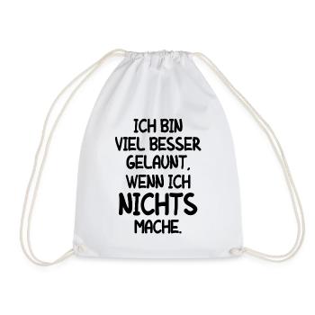 Müde Faul Job Schlafen Fertig Mitarbeiter Geschenk - Turnbeutel - Weiß - Vorne