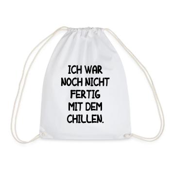 Müde Faul Job Chillen Fertig Mitarbeiter Geschenk - Turnbeutel - Weiß - Vorne