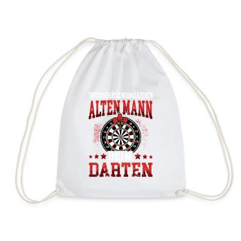 Alter Mann beim Darten Darts Dart Dartspieler 180 - Turnbeutel - Weiß - Vorne