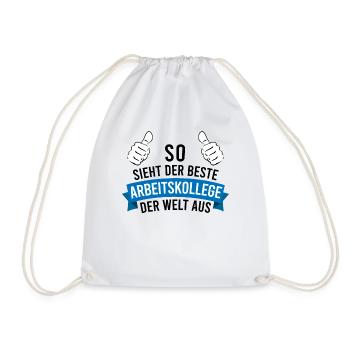 Bester Arbeitskollege Spruch Geschenk Herren - Turnbeutel - Weiß - Vorne