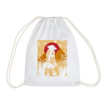 Samurai Japanese Art Vintage Fighter Retro - Drawstring Bag - white - Front