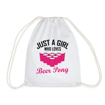 Beer Pong Bier Pong Spruch Geschenk Damen - Turnbeutel - Weiß - Vorne