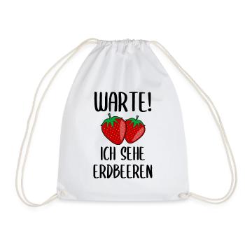 Erdbeere Lustiger Spruch Sommer Frucht Obst - Turnbeutel - Weiß - Vorne
