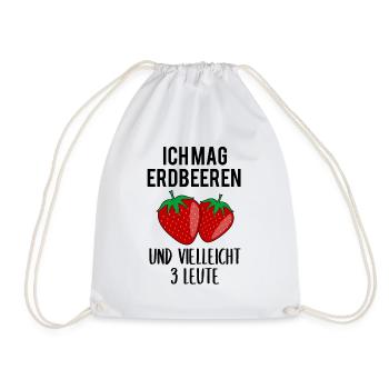 Erdbeere Lustiger Spruch Sommer Frucht Obst - Turnbeutel - Weiß - Vorne