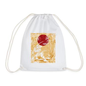 Samurai Japanese Art Vintage Fighter Retro - Drawstring Bag - white - Front
