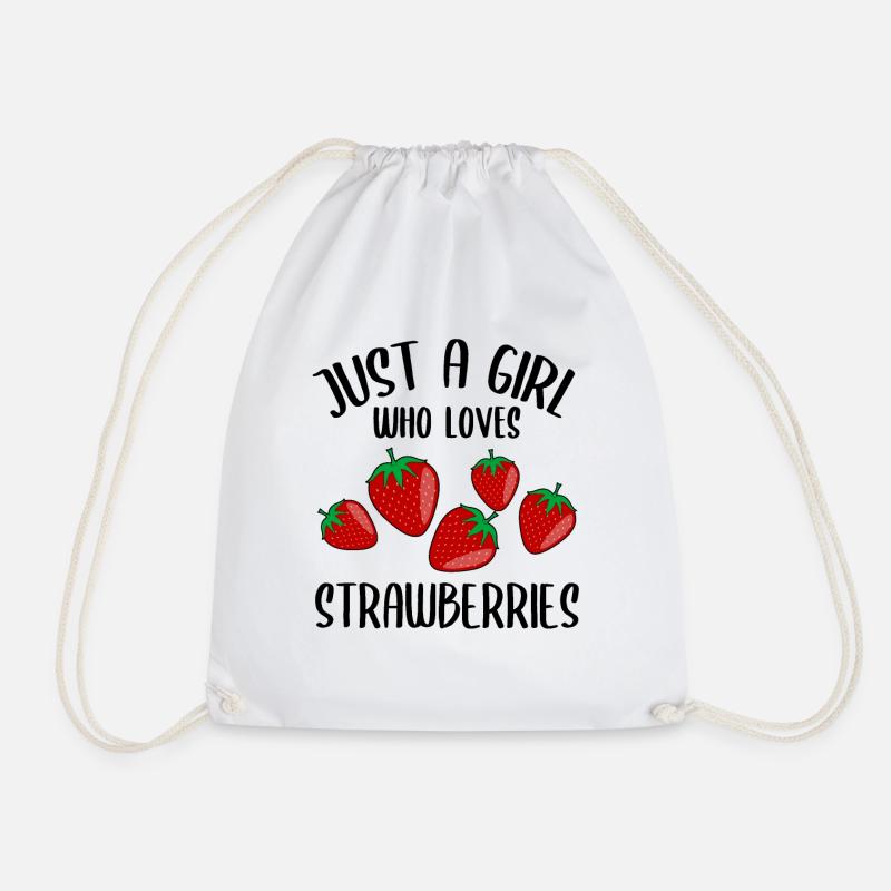 Erdbeere Spruch Geschenk Damen Mädchen - Turnbeutel - Weiß