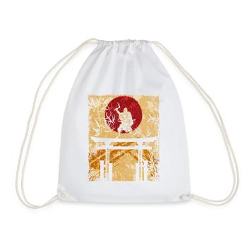 Ninja Japanese Art Vintage Fighter Retro - Drawstring Bag - white - Front