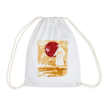 Samurai Japanese Art Vintage Fighter Retro - Drawstring Bag - white - Front