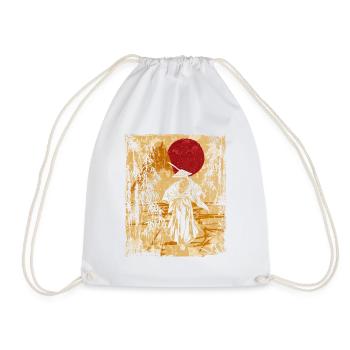 Samurai Japanese Art Vintage Fighter Retro - Drawstring Bag - white - Front