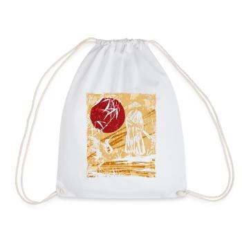 Samurai Japanese Art Vintage Fighter Retro - Drawstring Bag - white - Front