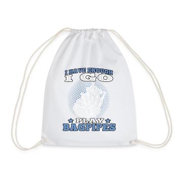 Je vais jouer à la cornemuse à la cornemuse écossaise - Sac de sport léger - blanc - Devant