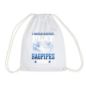 Prefer to play bagpipes Scottish bagpipe - Drawstring Bag - white - Front