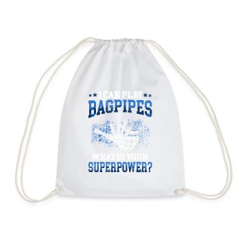 I play Bagpipes Dudelsack schottische Sackpfeife - Turnbeutel - Weiß - Vorne
