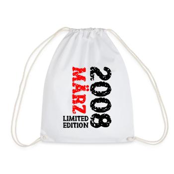 2008 März Limited Edition Geburtstag Geschenk - Turnbeutel - Weiß - Vorne
