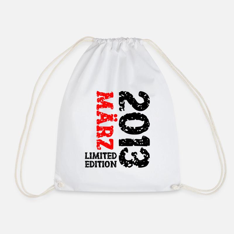 2013 März Limited Edition Geburtstag Geschenk - Turnbeutel - Weiß