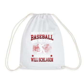 Baseball König schlagen Baseballer Baseballspieler - Turnbeutel - Weiß - Vorne