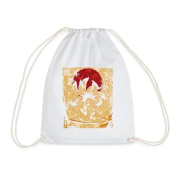 Renard à neuf queues Art rétro japonais - Sac de sport léger - blanc - Devant
