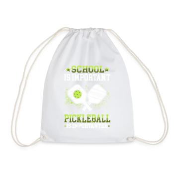 Pickleball is an important pimple ball - Drawstring Bag - white - Front