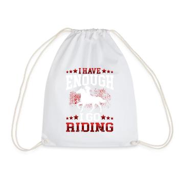 I go riding on horse rider rider - Drawstring Bag - white - Front