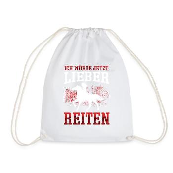 Lieber Reiten auf Pferd Reiter Reiterin - Turnbeutel - Weiß - Vorne