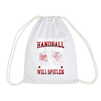 König will Handball spielen Handballer - Turnbeutel - Weiß - Vorne