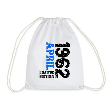 1962 April Limited Edition Birthday Gift - Drawstring Bag - white - Front