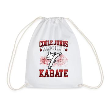 Coole Jungs Karate Karateka asiatischer Kampfsport - Turnbeutel - Weiß - Vorne